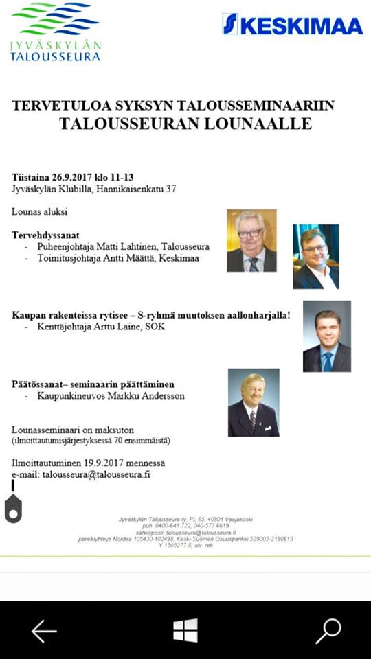 TALOUSLOUNAS 26.9.2017
